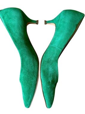 Vionic Josie Kitten Heel Emerald Suede Size 7 EUC